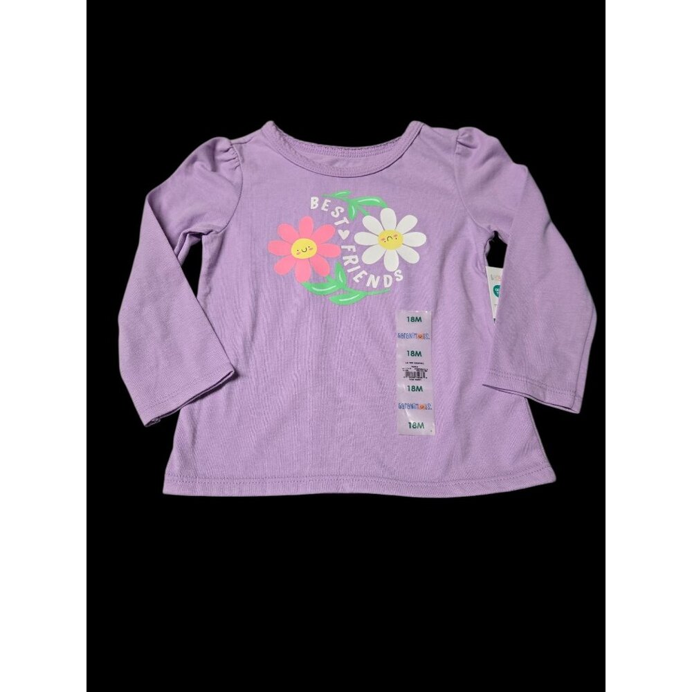 NWT Infant Girls Purple "Best Friends" Long Sleeve Shirt Size 18M